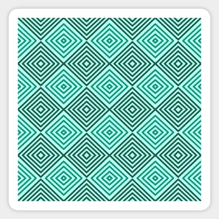 Aqua Green Illusion Geometric Patterns Sticker